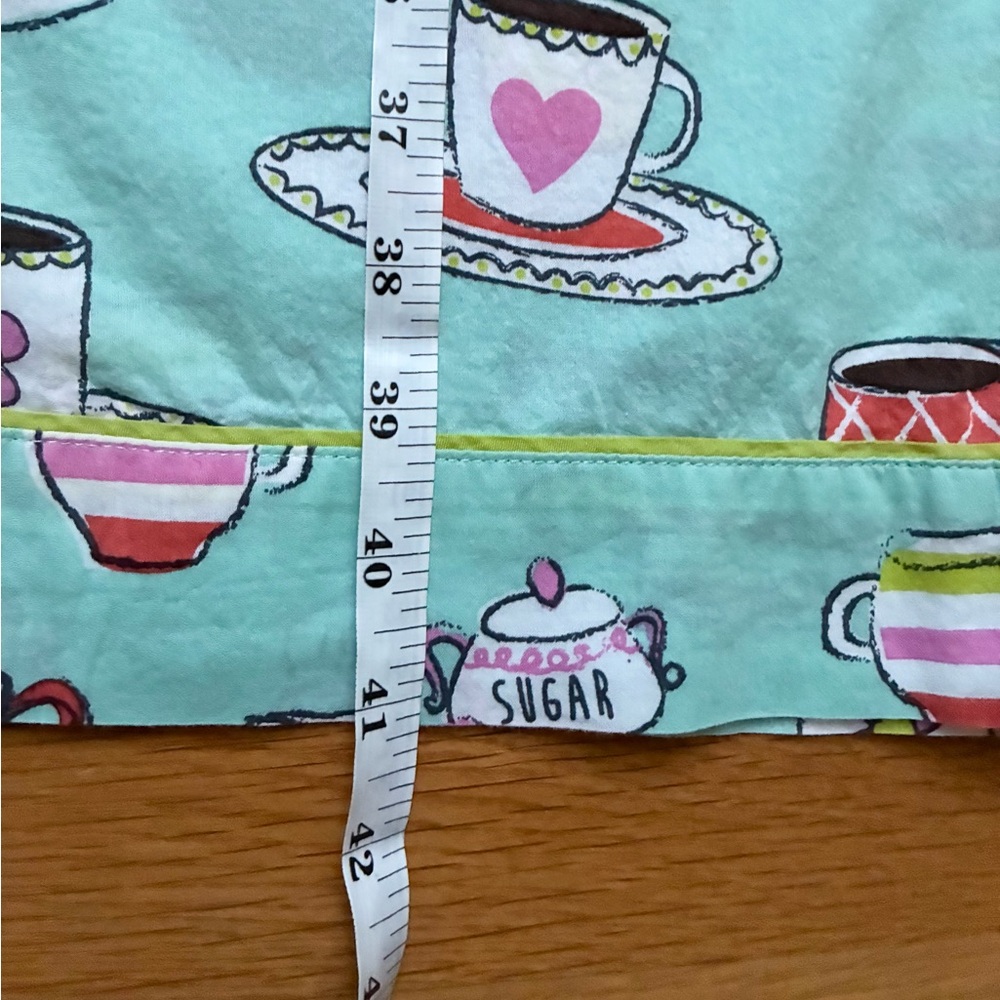 P.J. Salvage Cotton Pajama Set Short Sleeve Morning Breakfast Coffee Teal Size L - Picture 14 of 15